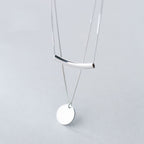 Monedas colgante 925 Plata capas collar gargantilla Kolye encanto minimalismo Vintage Boho Bijoux Femme Collier collar mujer joyería