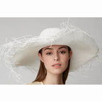 European American Summer Simple Fedora Paper Straw Hats For Women Large Brim Dome Sun Hat Fashion Ladies Travel Boho Beach Hat