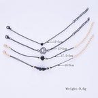 New Fashion 4PCs Black Feather Lotus Bracelets Set Heart Charm Boho Bangles For Women Wrist Chain Bracelets