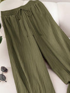 High-Waisted Flowy Loose Boho Wide-Leg Pants for Women Plus Size