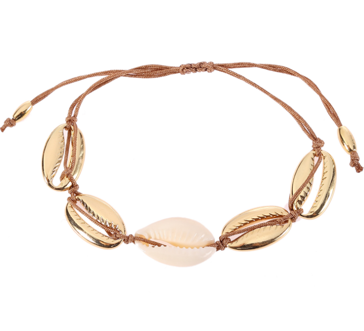 Bohemian Puka Shell Jewelry Set Fashion Harajuku Choker Necklace Charm Bracelet for Women Boho Jewelry