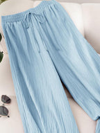 High-Waisted Flowy Loose Boho Wide-Leg Pants for Women Plus Size