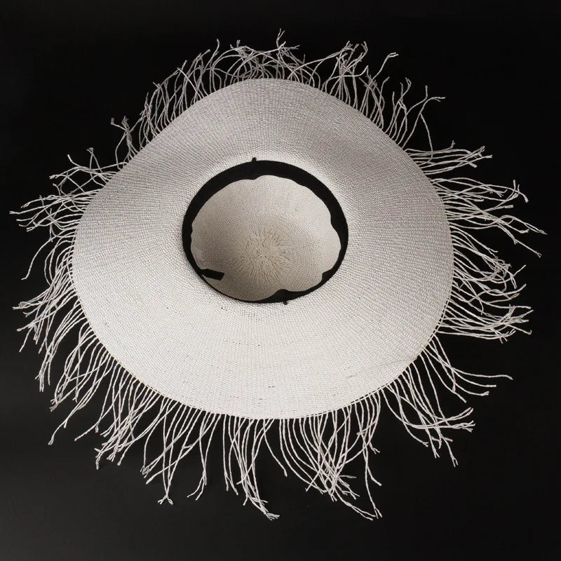 European American Summer Simple Fedora Paper Straw Hats For Women Large Brim Dome Sun Hat Fashion Ladies Travel Boho Beach Hat