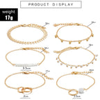 Tocona Bohemian Gold Tassel Bracelets for Women Boho Jewelry Geometric Leaves Beads Layered Hand Chain Charm Bracelet Set