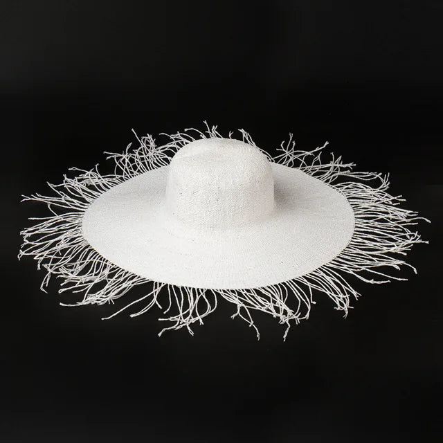 European American Summer Simple Fedora Paper Straw Hats For Women Large Brim Dome Sun Hat Fashion Ladies Travel Boho Beach Hat